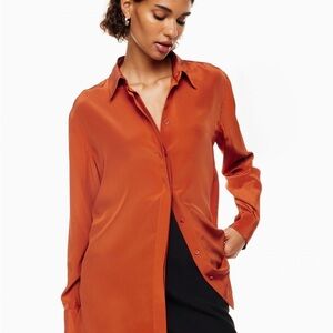 Babaton academy silk blouse - size small - colour flambeau red - NWT